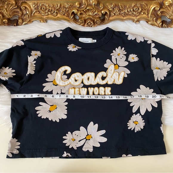 Coach Floral Cropped Signature Script T Shirt - Picture 9 of 12